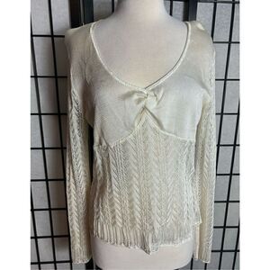 Worthington Off White Long Sleeve Blouse